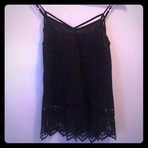 Strappy lace bottom festival tank top